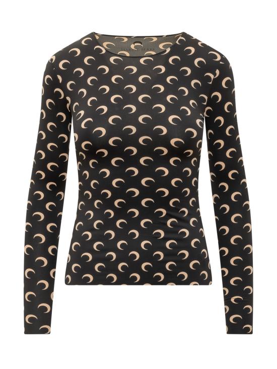 26SS 마린세르 크레센트 문 프린트 긴팔 티셔츠 WTS006ACJER0001 IT99 INVERSE TAN