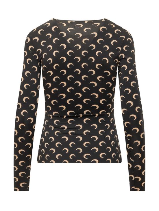 26SS 마린세르 크레센트 문 프린트 긴팔 티셔츠 WTS006ACJER0001 IT99 INVERSE TAN - MARINE SERRE