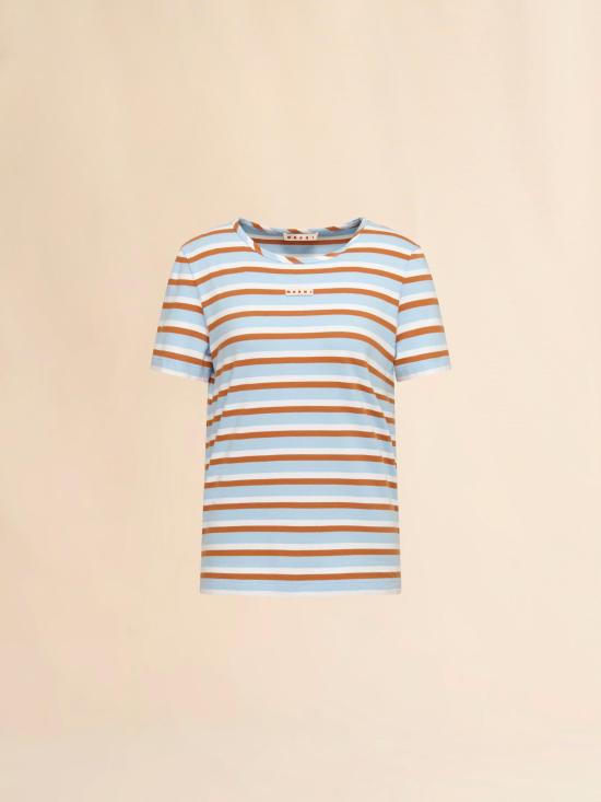 26SS 마르니 반팔 티셔츠 THJE0390MXUTC639 STB21 LIGHT BLUE