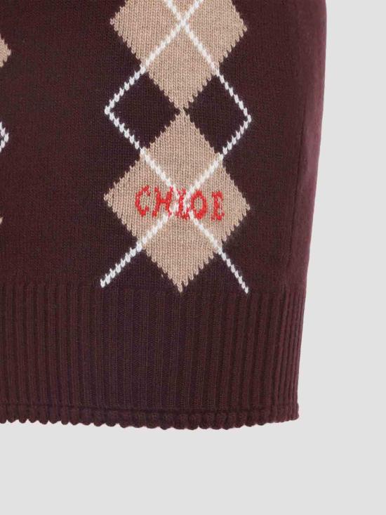 25FW 끌로에 숏 원피스 CH25WMJ03580601 Burgundy - CHLOE