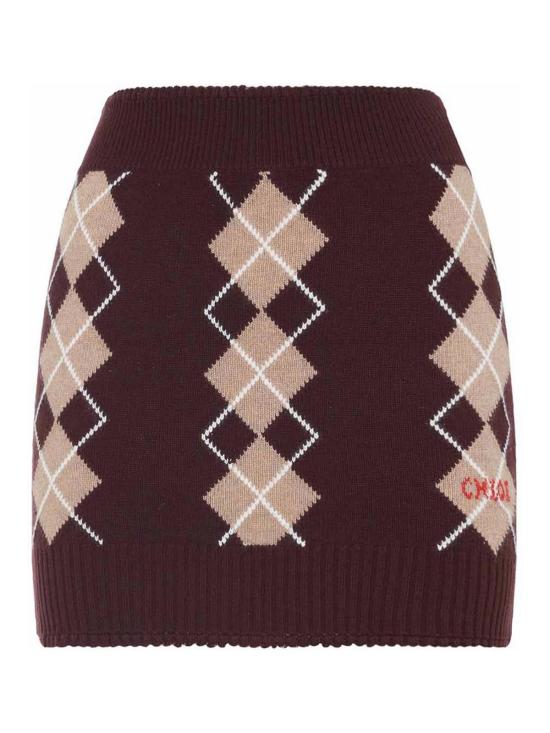 25FW 끌로에 숏 원피스 CH25WMJ03580601 Burgundy