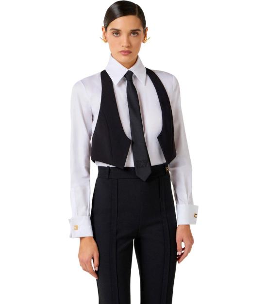 26SS 엘리자베타프랜치 셔츠 CA14261E2 221 40 White - ELISABETTA FRANCHI