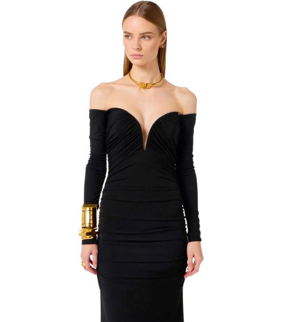 26SS 엘리자베타프랜치 롱 원피스 ABR1061E2 110 40 Black - ELISABETTA FRANCHI