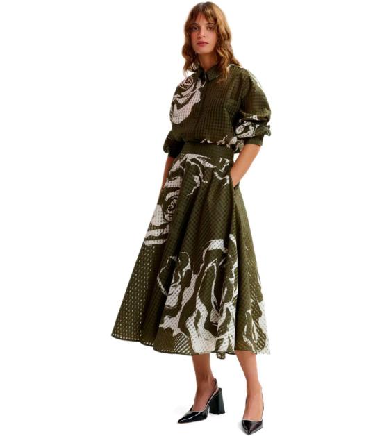 26SS 에센셜앤트워프 롱 스커트 JANGO J1OM 36 Green - ESSENTIEL ANTWERP