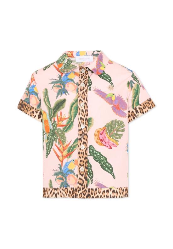 26SS [키즈] Roberto cavalli kids 셔츠 CGP26052CA TROPICANA BABY ROSE PINK
