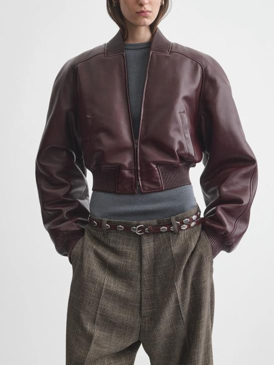 26SS 피비 파일로 가죽 자켓 AV74LE3520 219WI Red - PHOEBE PHILO