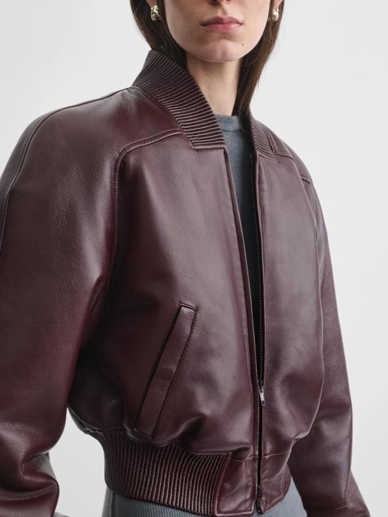 26SS 피비 파일로 가죽 자켓 AV74LE3520 219WI Red - PHOEBE PHILO