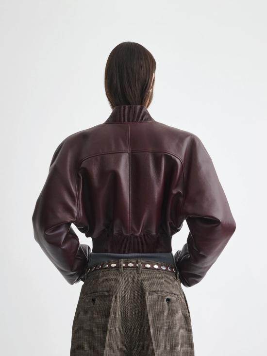 26SS 피비 파일로 가죽 자켓 AV74LE3520 219WI Red - PHOEBE PHILO