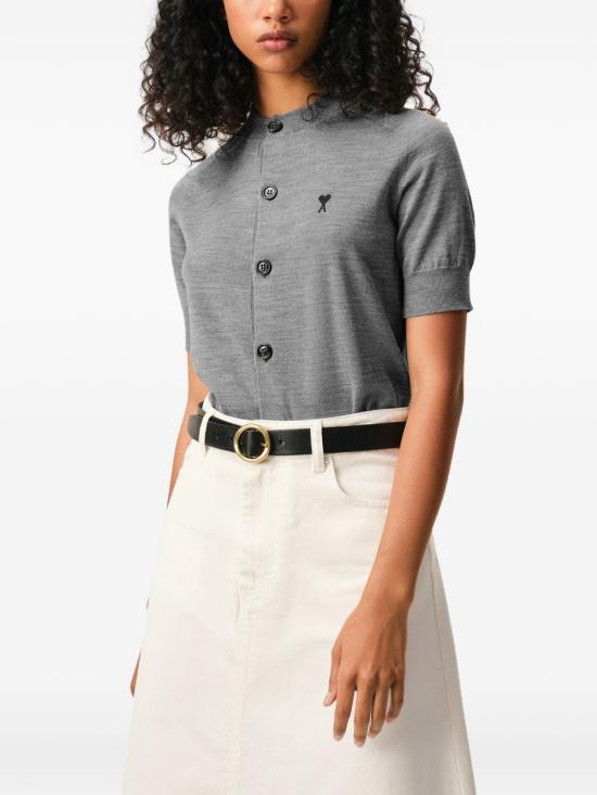 26SS 아미 가디건 FKC387 KN00390504 Grey - AMI