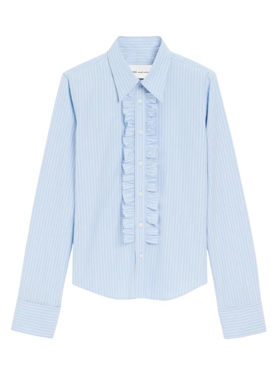 26SS 아미 코튼 롱 슬리브 러플 어드저스티드 셔츠 캐시미어 FSH821 CO02194844 Blue