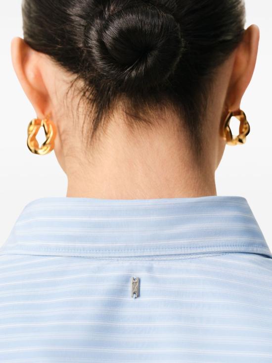 26SS 아미 코튼 롱 슬리브 러플 어드저스티드 셔츠 캐시미어 FSH821 CO02194844 Blue - AMI