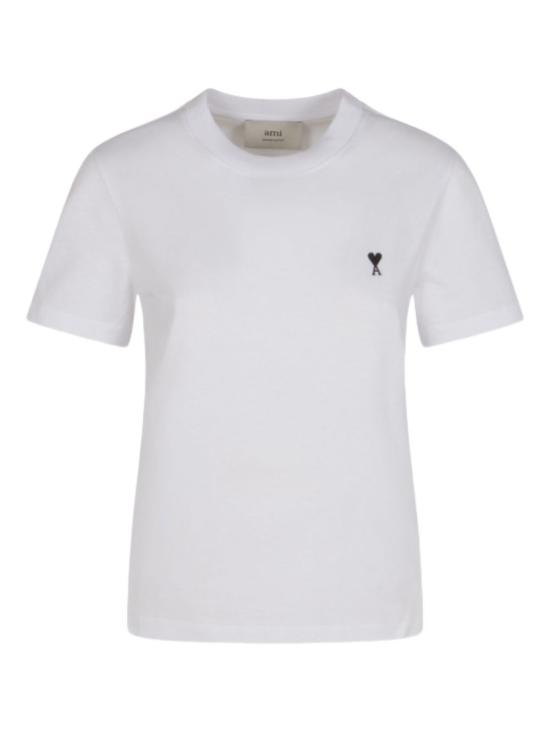 26SS 아미 스몰 하트 로고 코튼 크롭 티셔츠 FTS347 724100 White - AMI