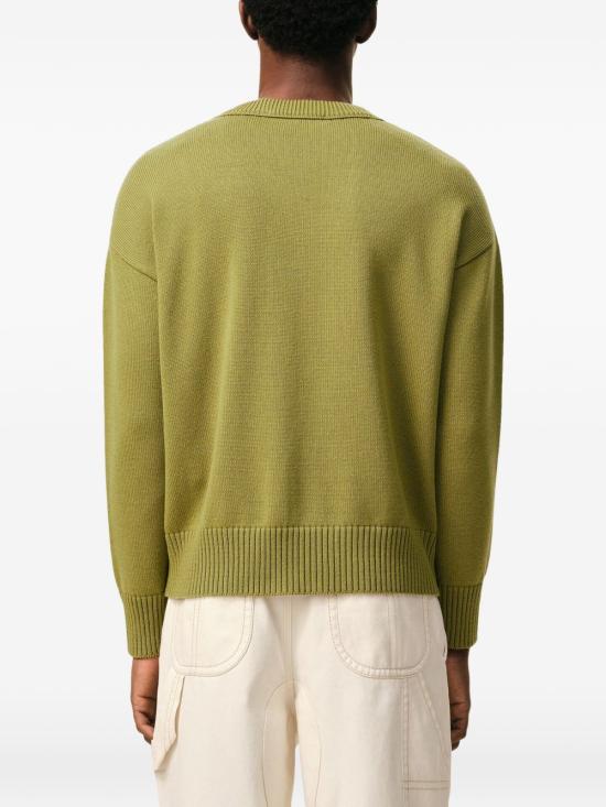 26SS 아미 ADC 울 & 코튼 크루넥 하트 스웨터 UKS85 9KN0156A118 Green - AMI