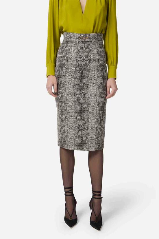 25FW 엘리자베타프랜치 미디 스커트 GO 141 57E2 V390 Black - ELISABETTA FRANCHI