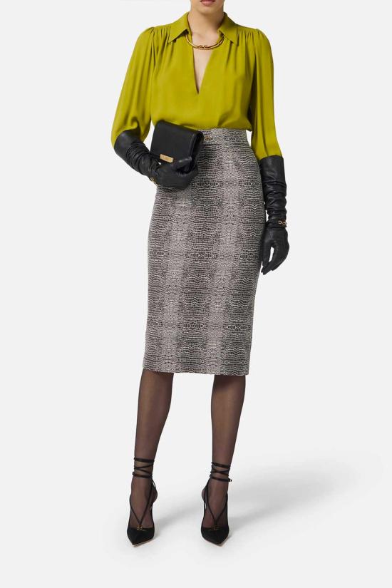 25FW 엘리자베타프랜치 미디 스커트 GO 141 57E2 V390 Black - ELISABETTA FRANCHI