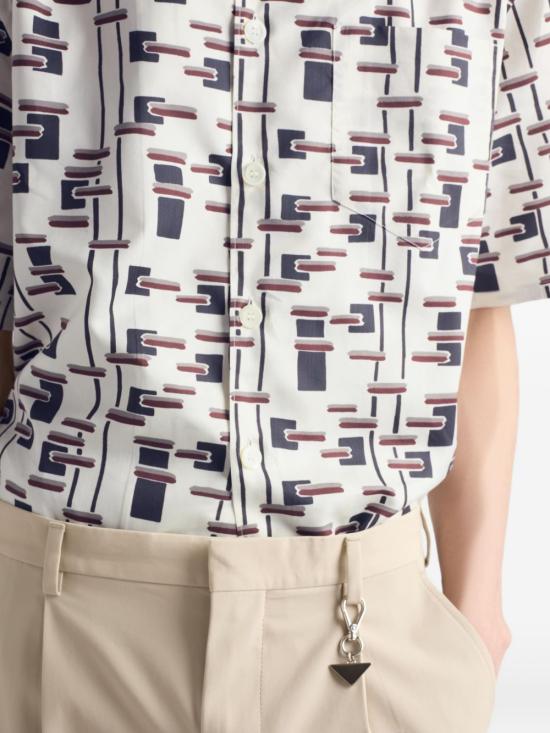 26SS 프라다 반팔 셔츠 UCS414SUMO19GW F0S8V Naturale bordeaux - PRADA