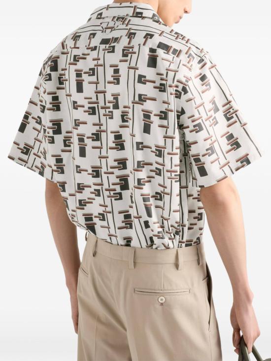 26SS 프라다 반팔 셔츠 UCS414SUMO19GW F0S8V Naturale bordeaux - PRADA