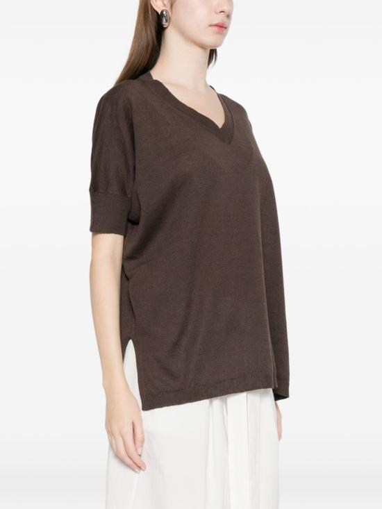 26SS 안네클레르 반팔 티셔츠 D1500 317912 Brown - ANNECLAIRE