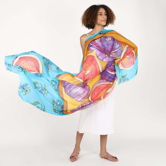  비스마야 머플러/스카프 Vismaya 미션 무화과 랩 블루 - VISMAYA