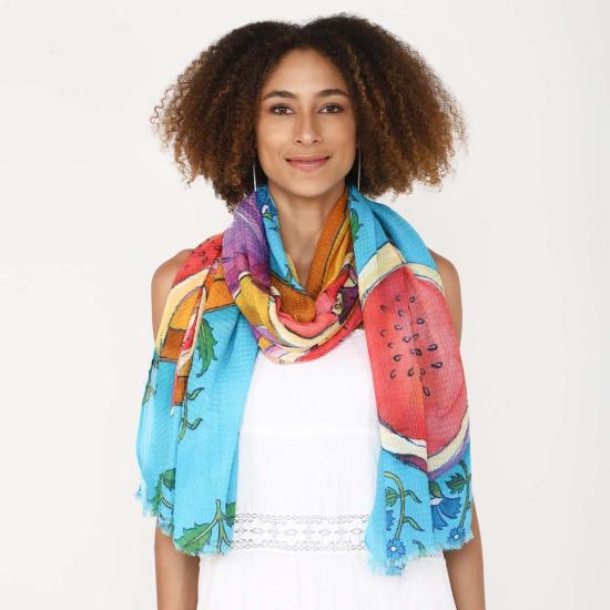  비스마야 머플러/스카프 Vismaya 미션 무화과 랩 블루 - VISMAYA