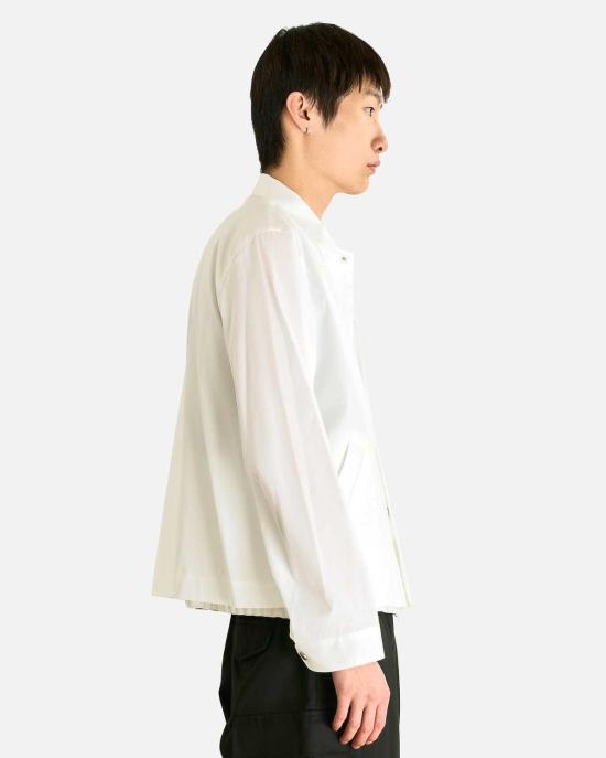  사카이 자켓 포플린 블라우스 재킷 오프 화이트 - SACAI