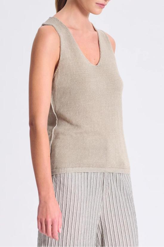  트랜짓 파 수쉬 민소매 티셔츠 트랜짓 파 서치 V 탱크탑 샌드 - TRANSIT PAR SUCH