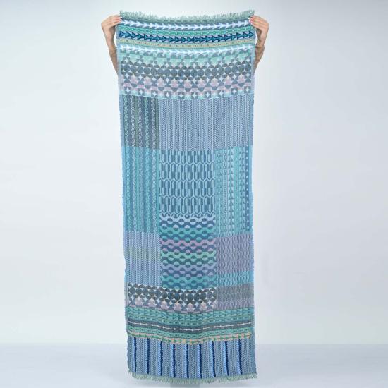  비스마야 머플러/스카프 가을의 아름다움 자수 스카프 터쿼이즈 그린 - VISMAYA