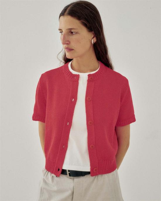  사야카 다비스 뉴욕 가디건 사야카 데이비스 뉴욕 테이프 얀 카디건 (버밀리온 색상) - SAYAKA DAVIS NEW YORK