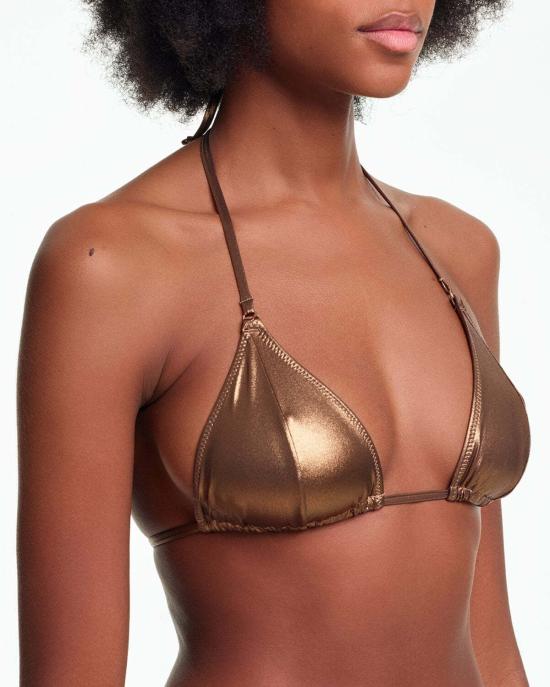  야스민 에슬라미 비키니 수영복 미카 트라이앵글 비키니 탑 코퍼 - YASMINE ESLAMI