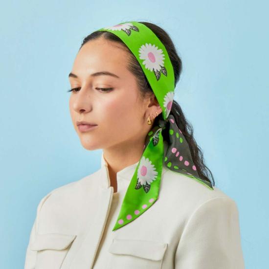  Centinelle 머플러/스카프 센티넬 화이트 플라워 트윌리 리본 스카프 - OTHER BRANDS