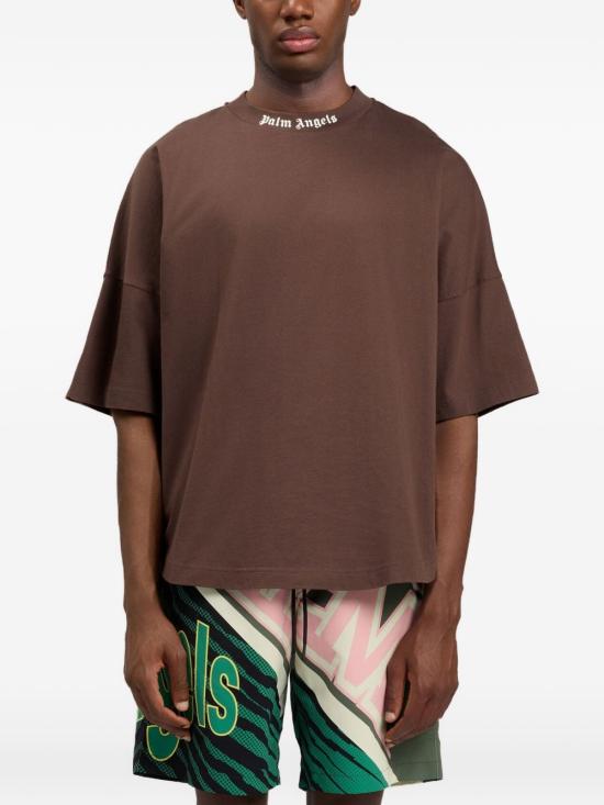 26SS 팜앤젤스 반팔 티셔츠 PMAA10BS26 JER0016003 Brown off white - PALM ANGELS