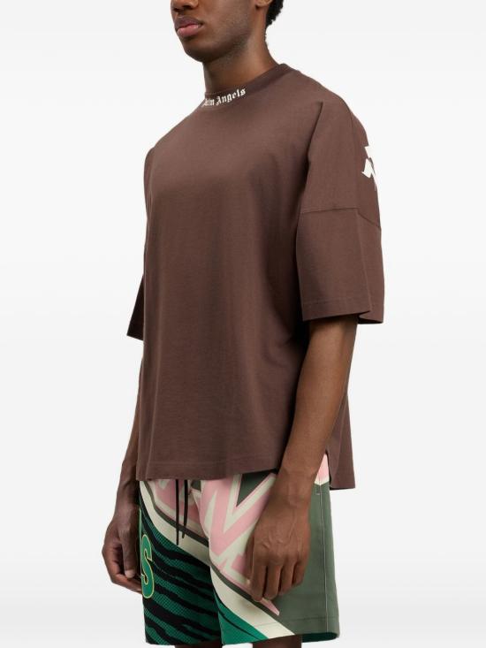 26SS 팜앤젤스 반팔 티셔츠 PMAA10BS26 JER0016003 Brown off white - PALM ANGELS