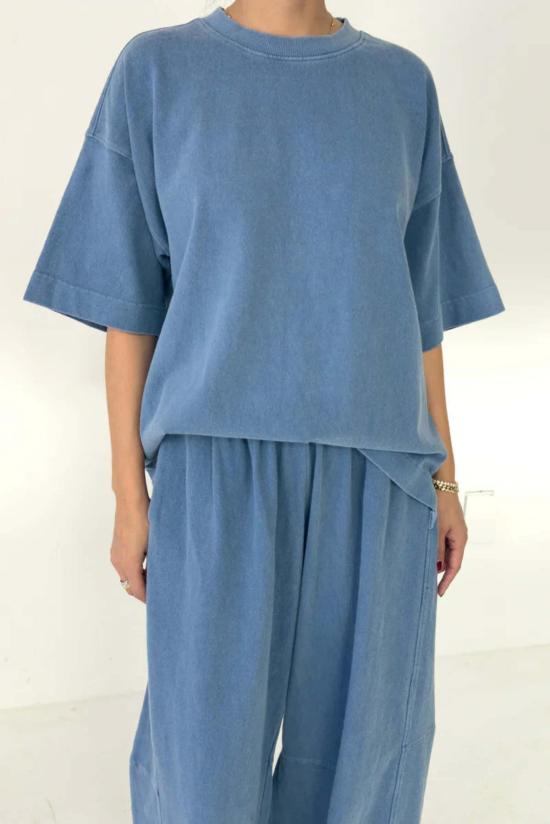  르 본 숍 반팔 티셔츠 제이든 티 콘플라워 블루