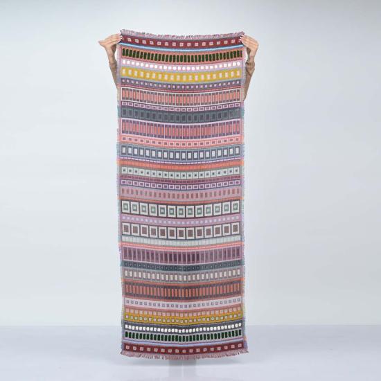  Vismaya 머플러/스카프 비스마야 시티 라인 스트라이프 자수 스카프 코랄 - OTHER BRANDS