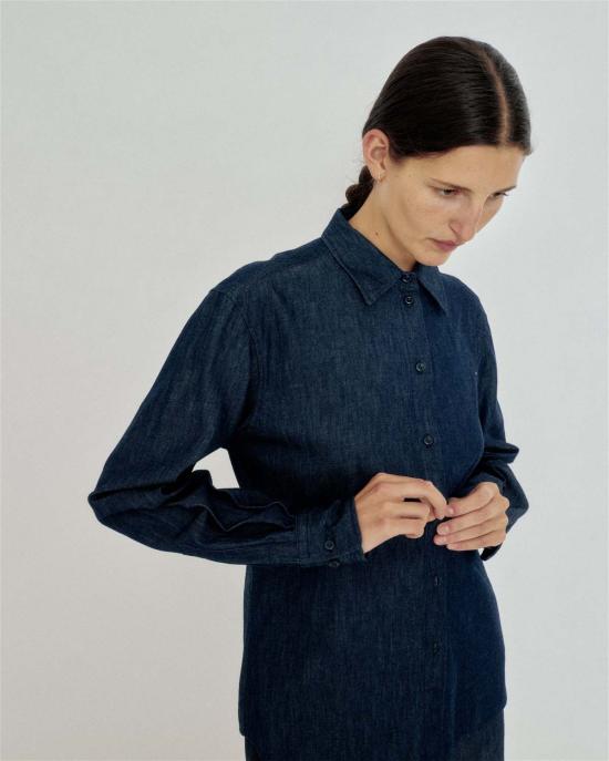  사야카 다비스 뉴욕 탑 사야카 데이비스 뉴욕 슬림 셔츠 인디고 - SAYAKA DAVIS NEW YORK