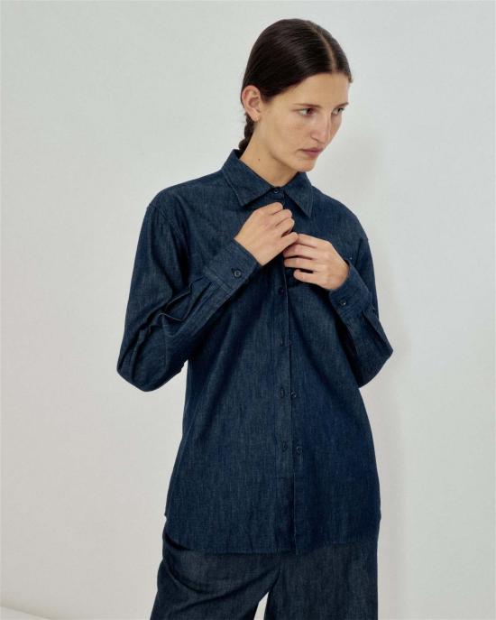  사야카 다비스 뉴욕 탑 사야카 데이비스 뉴욕 슬림 셔츠 인디고 - SAYAKA DAVIS NEW YORK