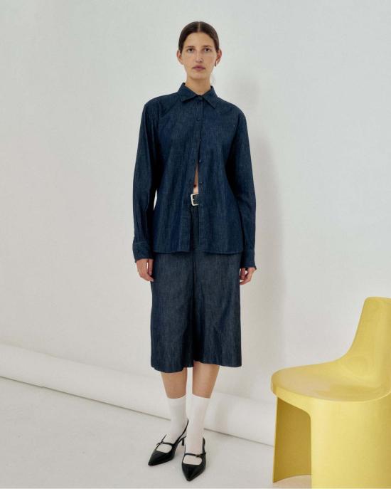  사야카 다비스 뉴욕 탑 사야카 데이비스 뉴욕 슬림 셔츠 인디고 - SAYAKA DAVIS NEW YORK