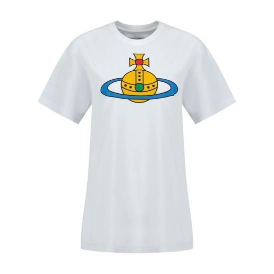26SS 비비안웨스트우드 반팔 티셔츠 3G01004S J001M A401 WHITE DOM