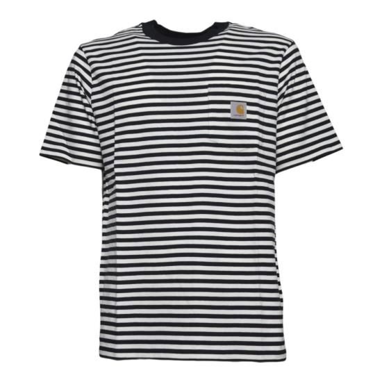 26SS 칼하트 WIP 숏슬리브 에즈라 포켓 티셔츠 I036179 3KRXX Black