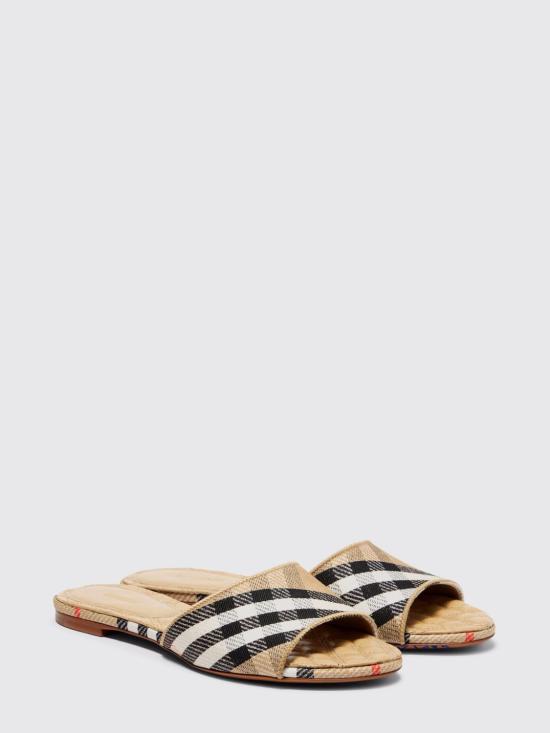 26SS 버버리 체크 패치 슬라이드 8119528 Nude - BURBERRY