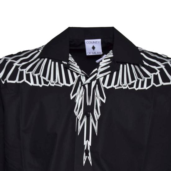 26SS 마르셀로 불론 셔츠 S6CMMASI009 110 Black - MARCELO BURLON