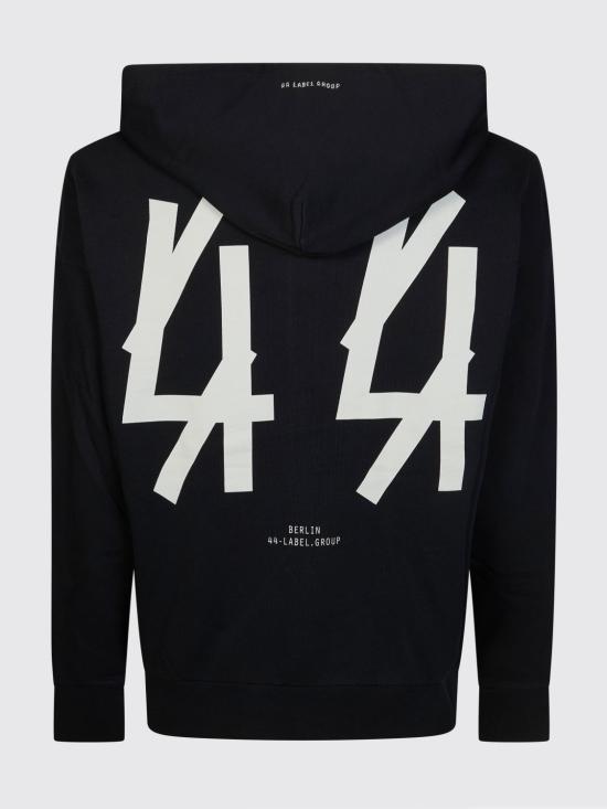 26SS 44레이블 후드 티셔츠 B0030577F583 P396 Black - 44 LABEL