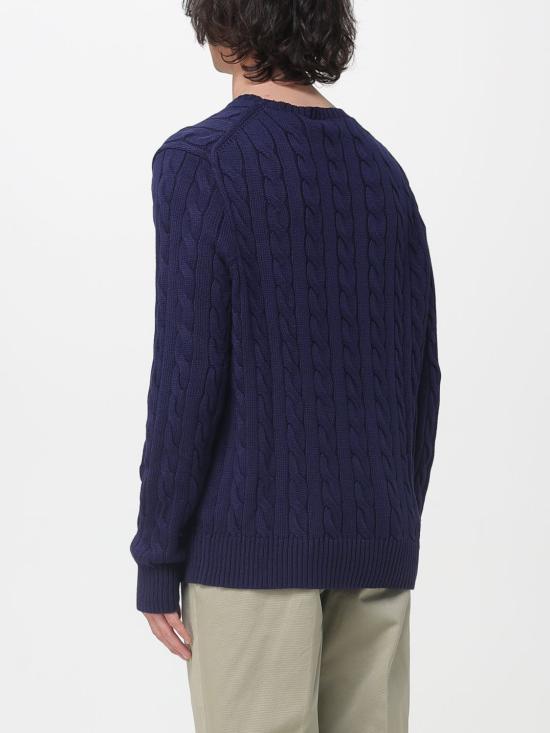 26SS 폴로 랄프로렌 로고 자수 케이블 니트 스웨터 710775885 536 Navy - POLO RALPH LAUREN