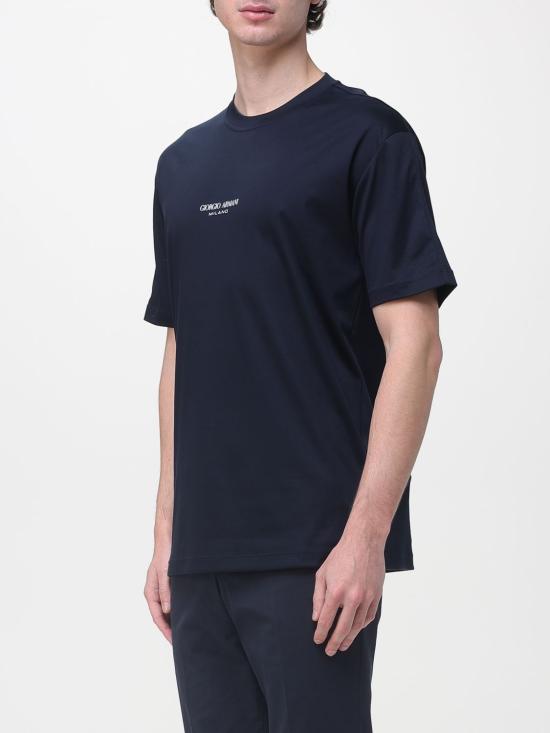 26SS 조르지오 아르마니 반팔 티셔츠 GM001085TE10629 UB100 Blue - GIORGIO ARMANI