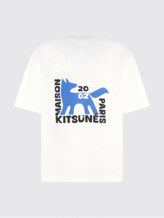 26SS 메종키츠네 갤러리 폭스 오버사이즈 티셔츠 QM00111KJ0119 P100 White - MAISON KITSUNE