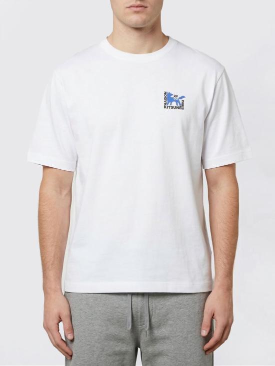 26SS 메종키츠네 갤러리 폭스 오버사이즈 티셔츠 QM00111KJ0119 P100 White