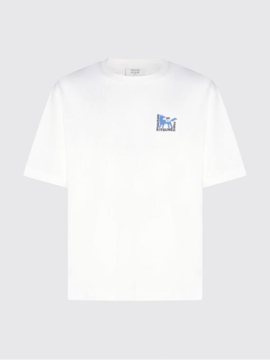 26SS 메종키츠네 갤러리 폭스 오버사이즈 티셔츠 QM00111KJ0119 P100 White - MAISON KITSUNE