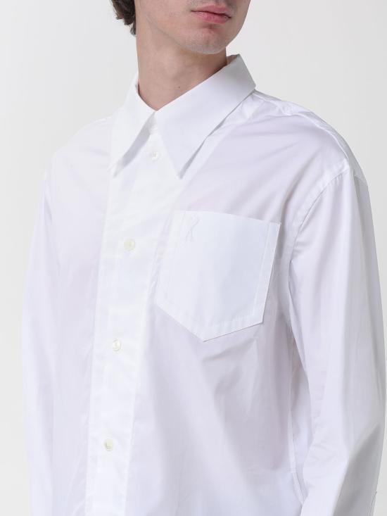 26SS 아미 긴팔 셔츠 USH808CO0063 100 White - AMI