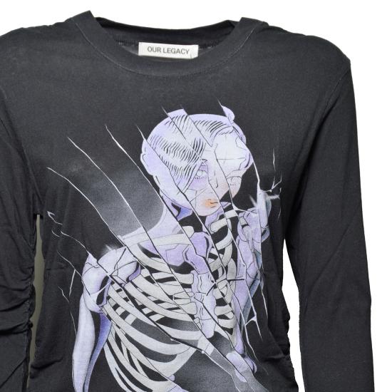 26SS 아워레가시 스트레인 슬림 롱슬리브 W2266SCA ANGELPRINT Black - OUR LEGACY