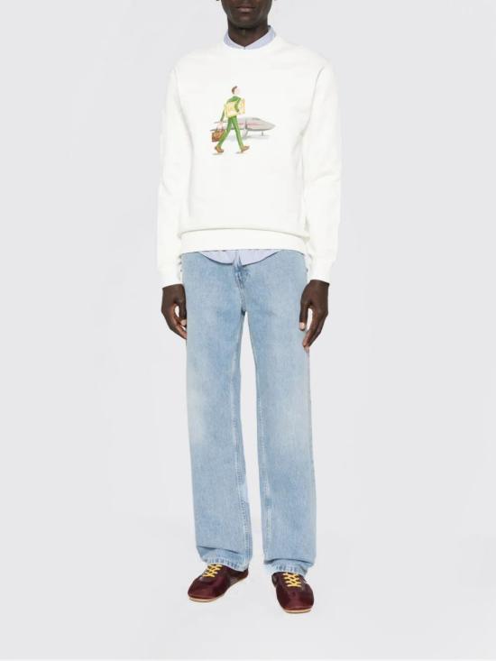 26SS 드롤드무슈 긴팔 티셔츠 JSW187CO127 OW White - DROLE DE MONSIEUR